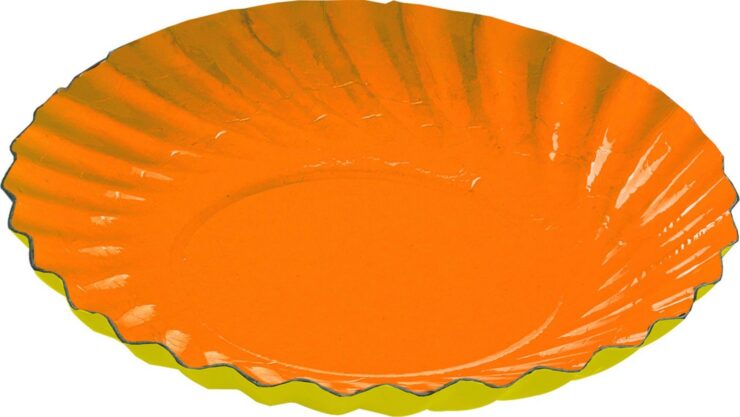 Assiette carton 9 cm intérieur orange P/20