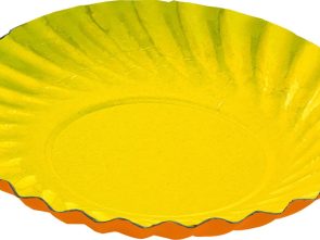Assiette carton 9 cm intérieur citron P/20