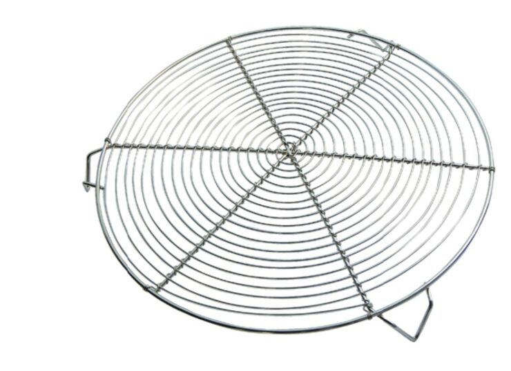 Grille ronde avec pied en fil nickele