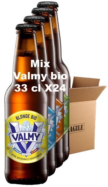 Carton 24 bouteilles mix bières Valmy bio 33 cl