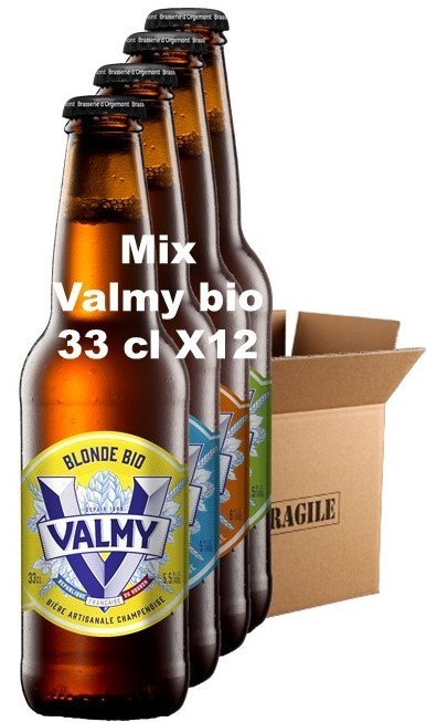 Carton 12 bouteilles mix bières Valmy bio 33 cl
