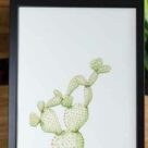 Aquarelle le cactus raquette originale peinte à la main.