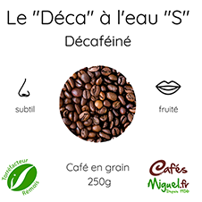 Café décaféiné à l'eau en grain 250g