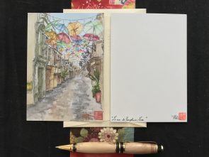 Carte postale imprimée, « rue de Laon »