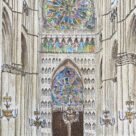 Carte postale imprimée, « Rosace Cathédrale de Reims »