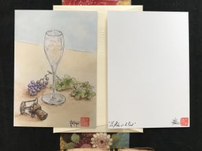 Carte postale imprimée, « la flute et le pinot »