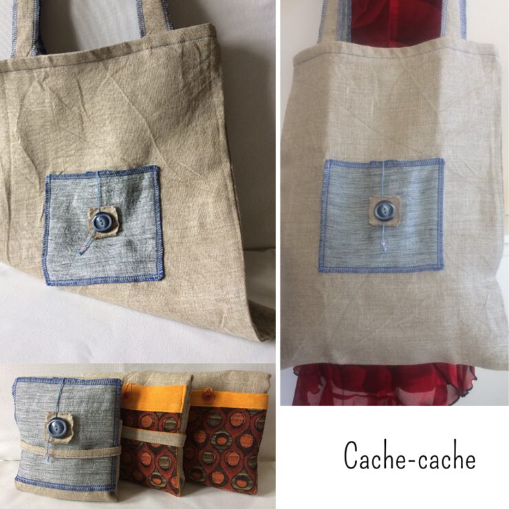 Cabas, tote bag en lin Cache-cache