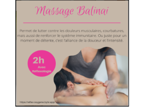 Massage Balinai Détente ou Sportif & Réflexologie