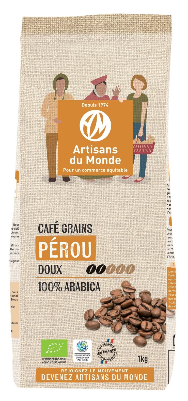 Café grains 100% Arabica bio