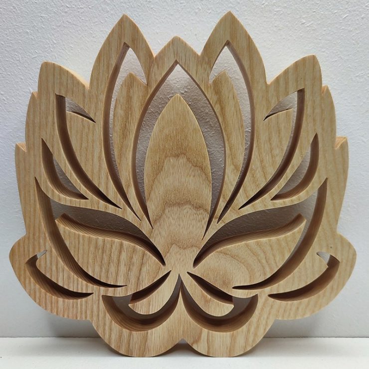 Dessous De Plat en bois D'une fleur de lotus
