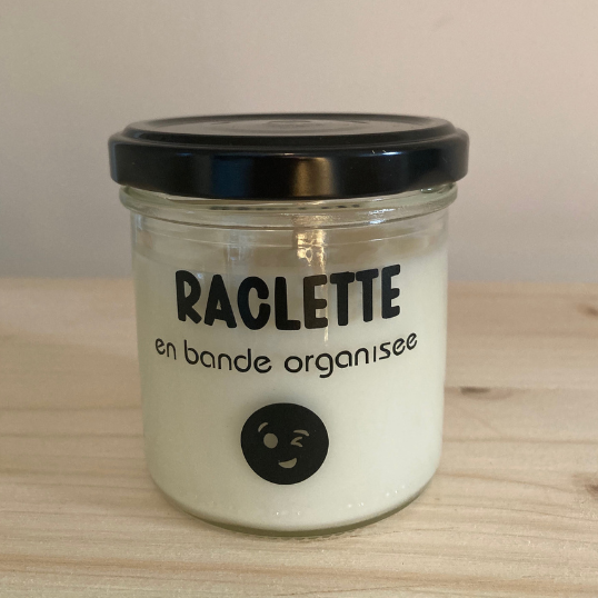 Bougie "Raclette en bande organisée" Vanille