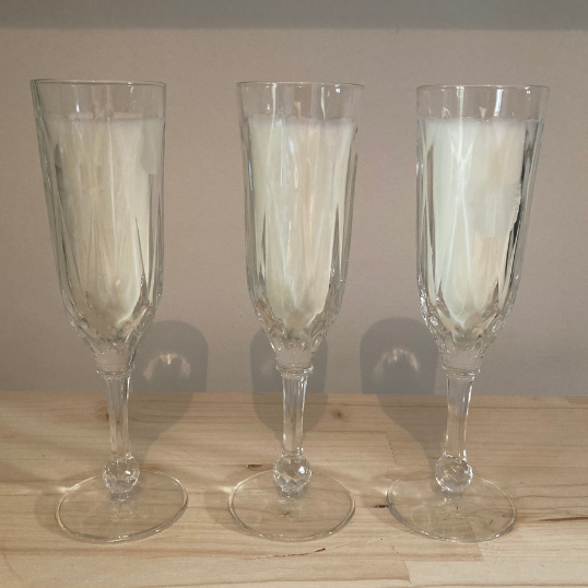 Bougies 3 flûtes à Champagne