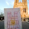 Cathédrale de Reims en biscuits roses : pack Apéro (lot de 3 cartes)