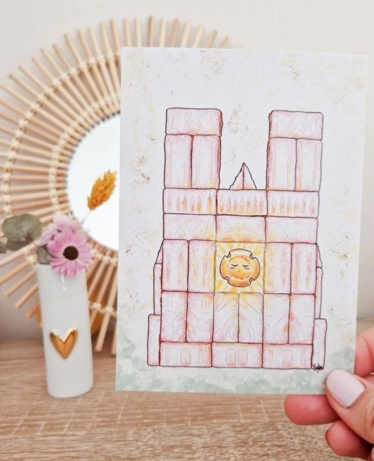 Cathédrale de Reims en biscuits roses : la version carte postale !